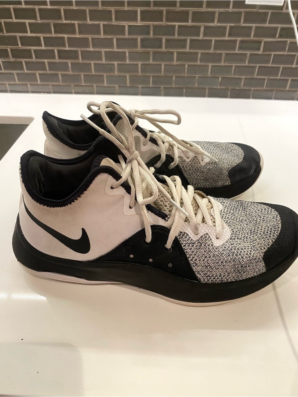 Nike Womens Black, White & Gray Badketball Sneakers